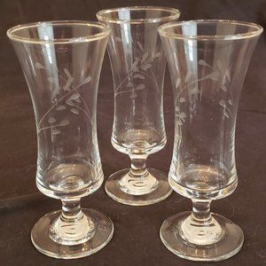 Williams Sonoma Etched Long Glasses (3)
